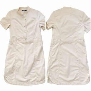 Ralph Lauren Safari Style Short Sleeve Beige Khaki Button-Up Dress Size 8